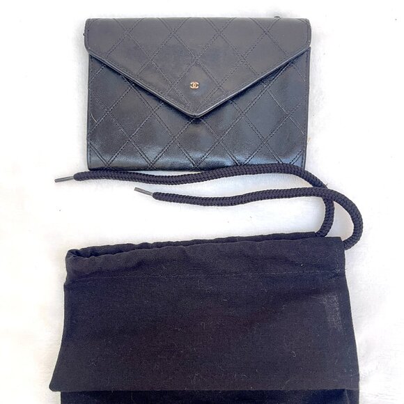 Chanel Small Diamond double Stitch Black Wallet - Picture 14 of 14